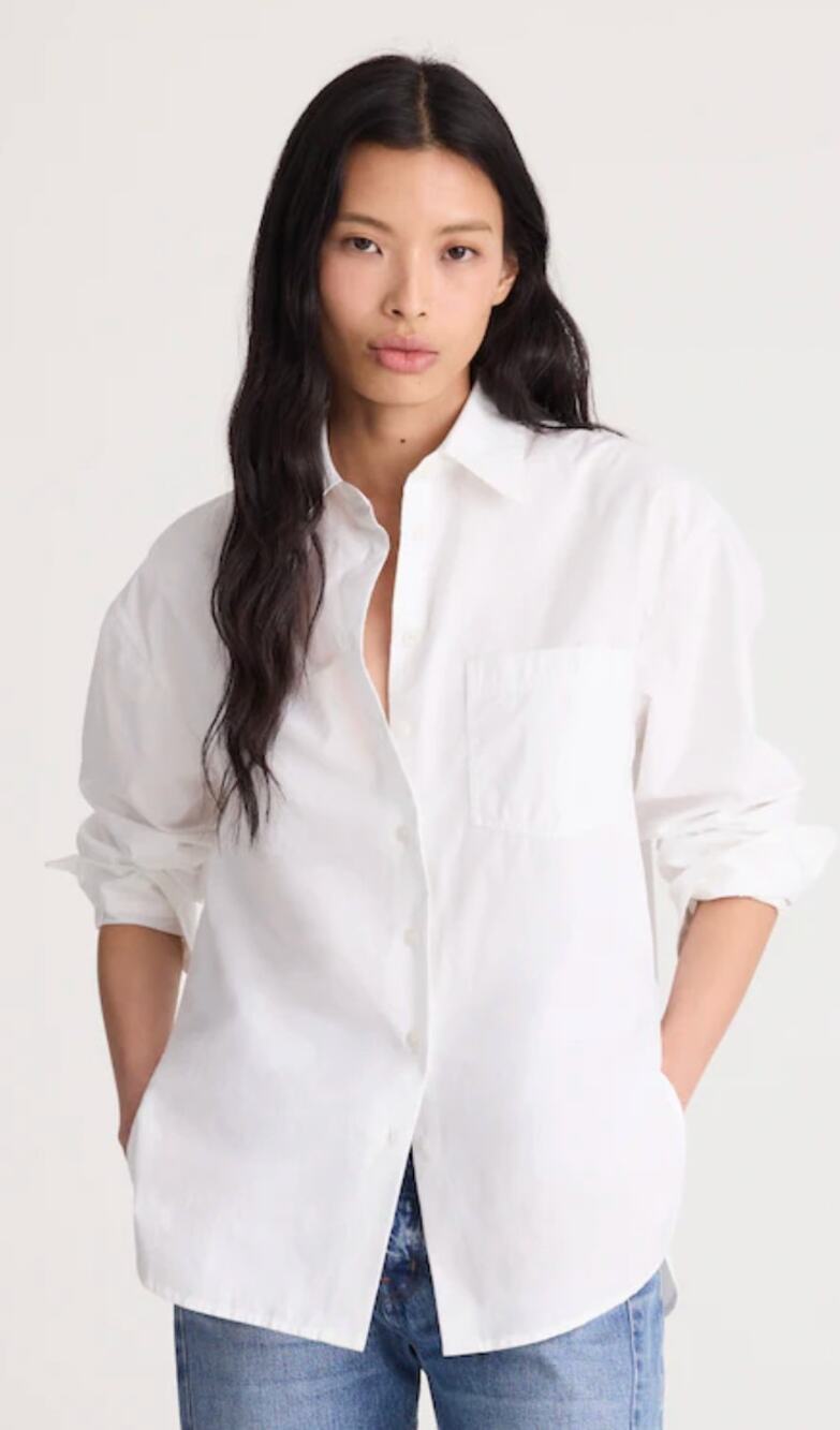 Madewell | NWT The Easy Shirt in Poplin in White Button Up | Sz XXS
